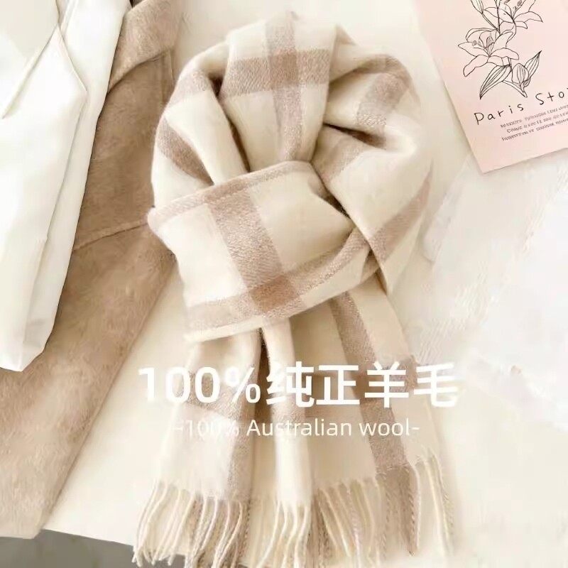 围巾女冬季2025爆款英国100%阿拉善纯羊毛学生男保暖情侣围脖