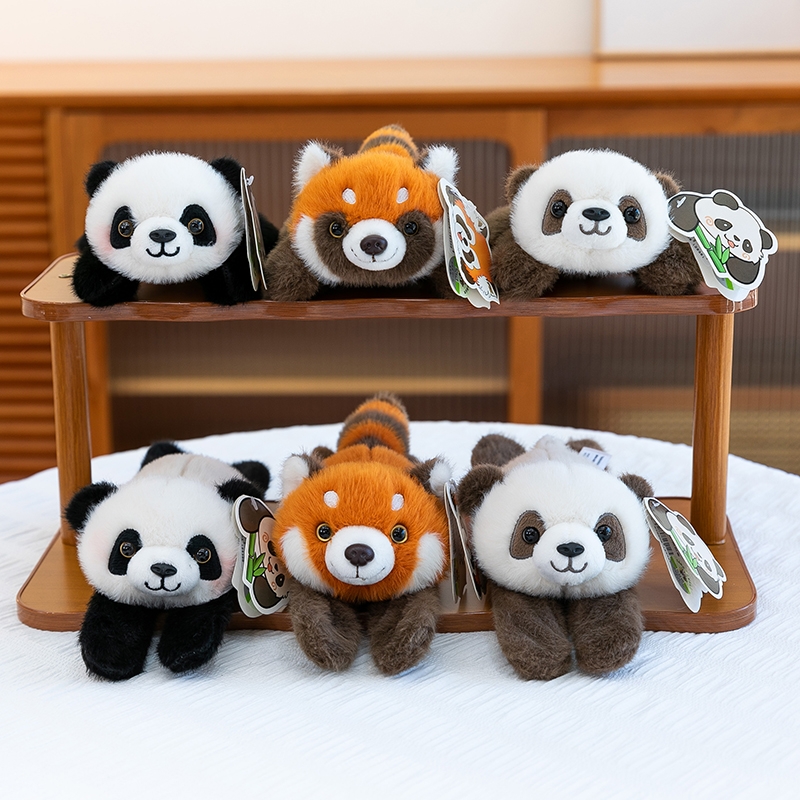 可爱趴姿浣熊掌中宝毛绒玩偶儿童陪伴公仔治愈系熊猫娃娃送女生