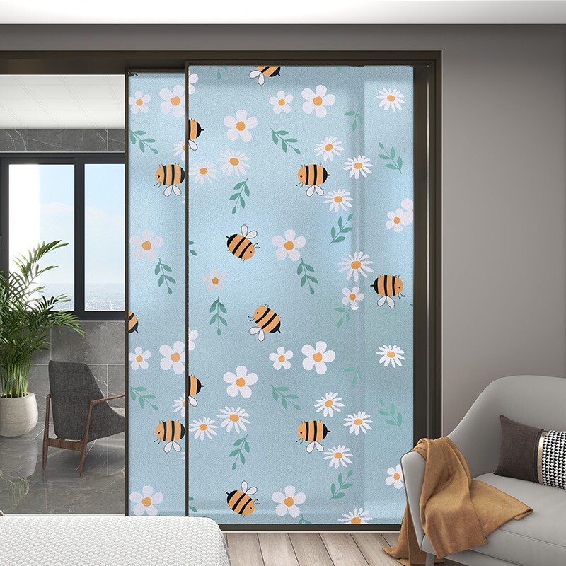 窗户贴纸静电卧室3d浮雕窗贴透光不透明阳台装饰贴膜遮光防水玻璃