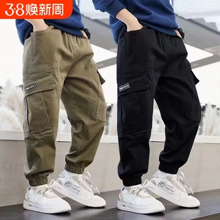 男童裤子春秋款2026痞帅风秋装儿童工装裤初中生男孩秋季长裤加绒