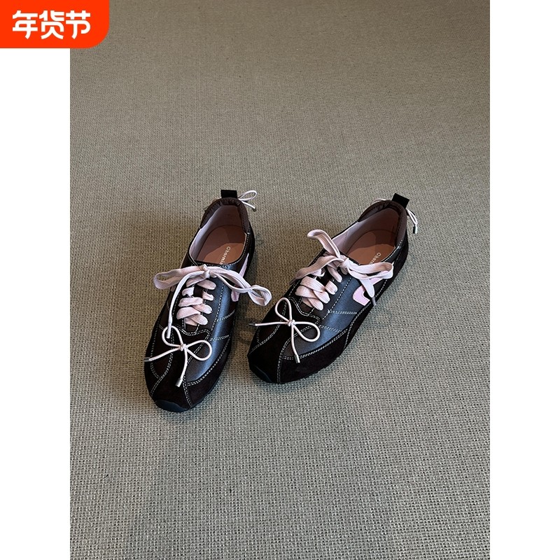 全羊皮~法式复古风时尚圆头德训鞋女小众阿甘鞋百搭内增高单鞋女,女鞋,浅口单鞋,淘宝优惠券,粉丝福利购,淘宝优惠卷