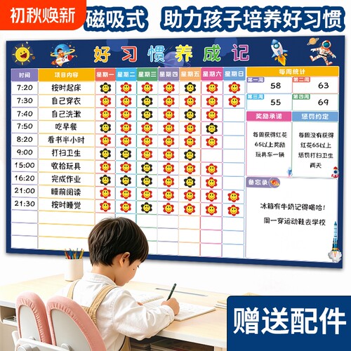 儿童成长自律表好习惯养成积分榜