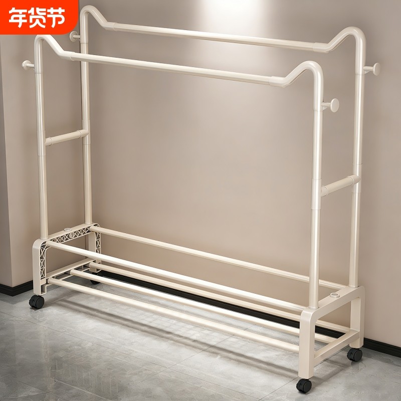 晾衣架落地加粗衣帽架阳台挂衣杆晒衣服架子衣服收纳架卧室置物