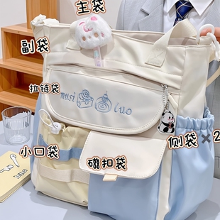 少女学院风手提单肩包包女初中高中生学生上课包补习袋休闲斜挎包
