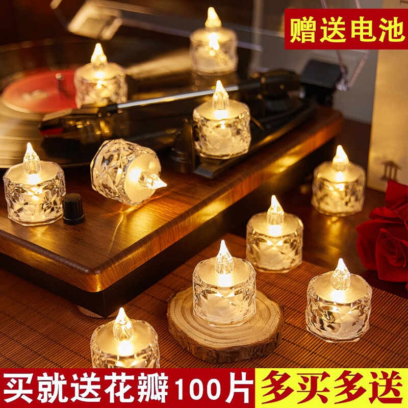 过年LED电子蜡烛灯心形浪漫氛围布置求婚生日场景装饰后备箱惊喜