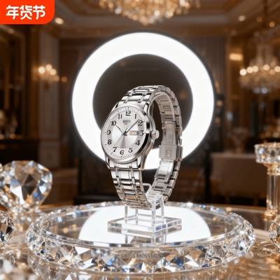 正品名牌钢带商务防水石英腕表高级感男士男款手表全自动非机械表