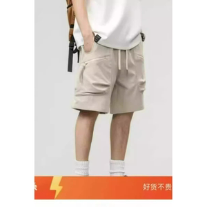 夏季薄款工装短裤运动休闲沙滩中裤宽松直筒肥佬五分裤子冰丝