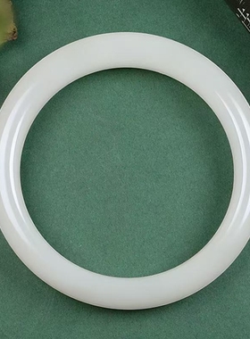 爆款仿和田玉手镯女款少女年轻款青海晴水扁条白玉镯冰种贵妃镯子