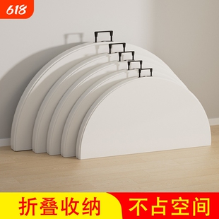 折叠圆桌圆形餐桌家用酒店圆台面便携式大圆桌折叠餐桌椅户外桌子