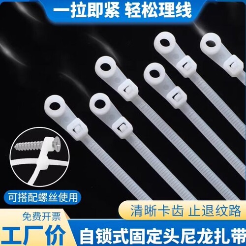 固定头尼龙扎带螺丝孔圆