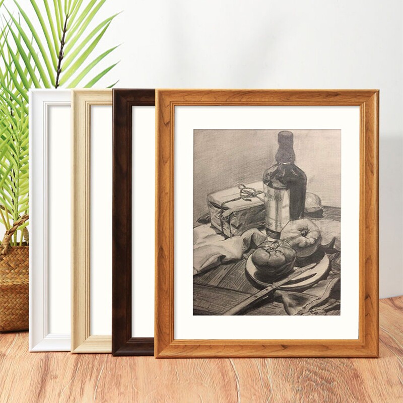 木质相框挂墙a3A4纸画框4k八8K开空框儿童素描油画装裱12寸