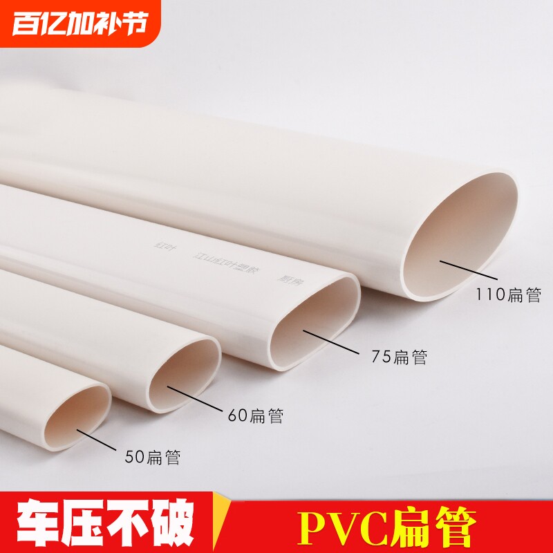 pvc50 60 75 110扁管厕所厨房阳台管道配件椭圆管地漏移位器扁管