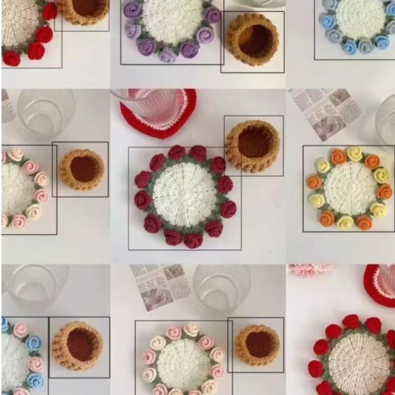 花语杯垫心意之选包钩针创意礼物