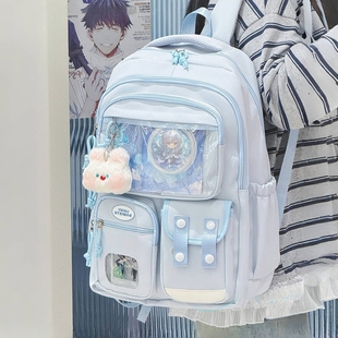 书包初中女生追星高颜值高中生大容量双肩痛包小食量吧唧谷子包