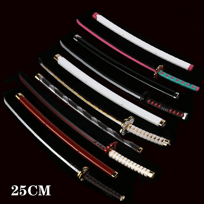 鬼灭之刃动漫周边炭治郎日轮刀善逸伊之助蝴蝶忍富冈义勇模型25CM