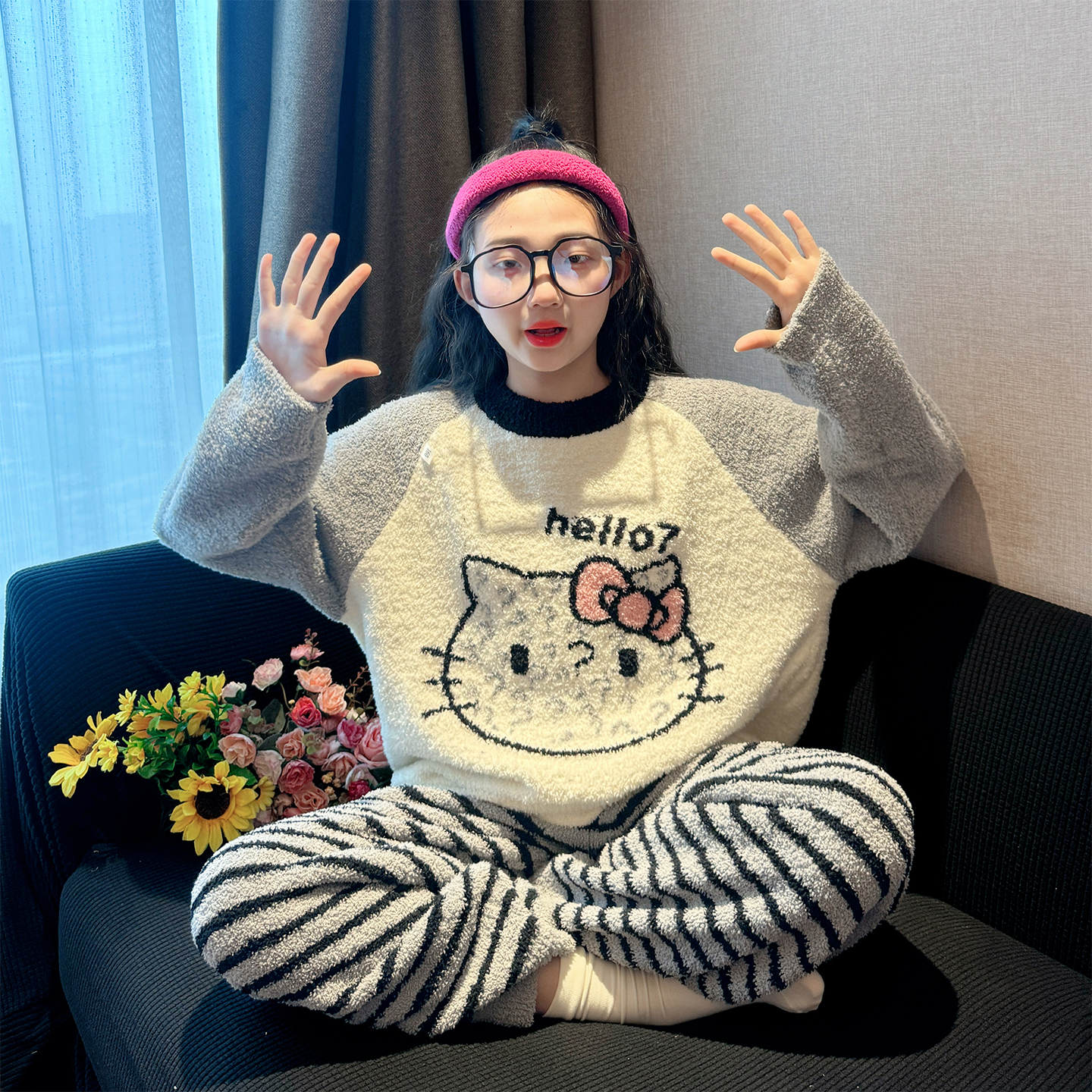 女童睡衣2025半边绒半边绒冬季