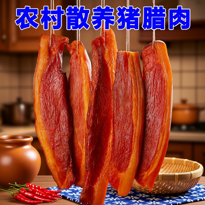 腊肉湖南农家土特产烟熏咸肉非四川贵州腊肠后腿腊肉正宗五花腊肉