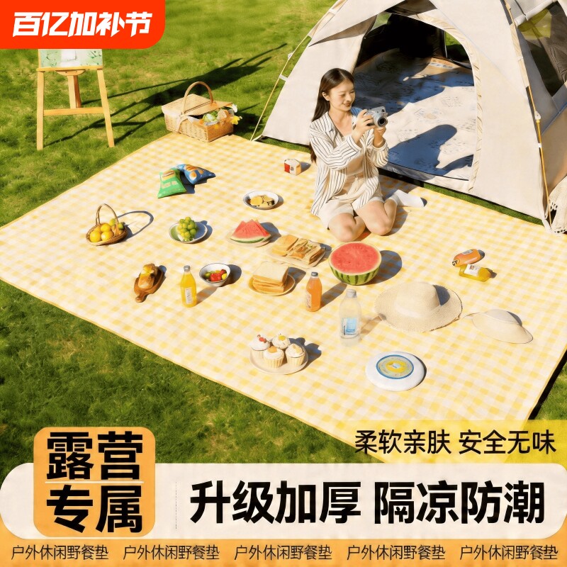野餐垫防潮垫加厚便携户外露营野营沙滩草地野炊防水垫子帐篷地垫