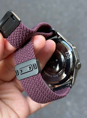 适用华为GT5/4手表GT3尼龙弹力编织表带watch4/3Pro/new磁吸搭扣GT2watchgt22mm荣耀magic新款buds非凡
