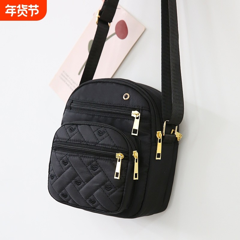 手机包女斜挎手机零钱包中老年女士单肩小包包2023新款妈妈款黑色