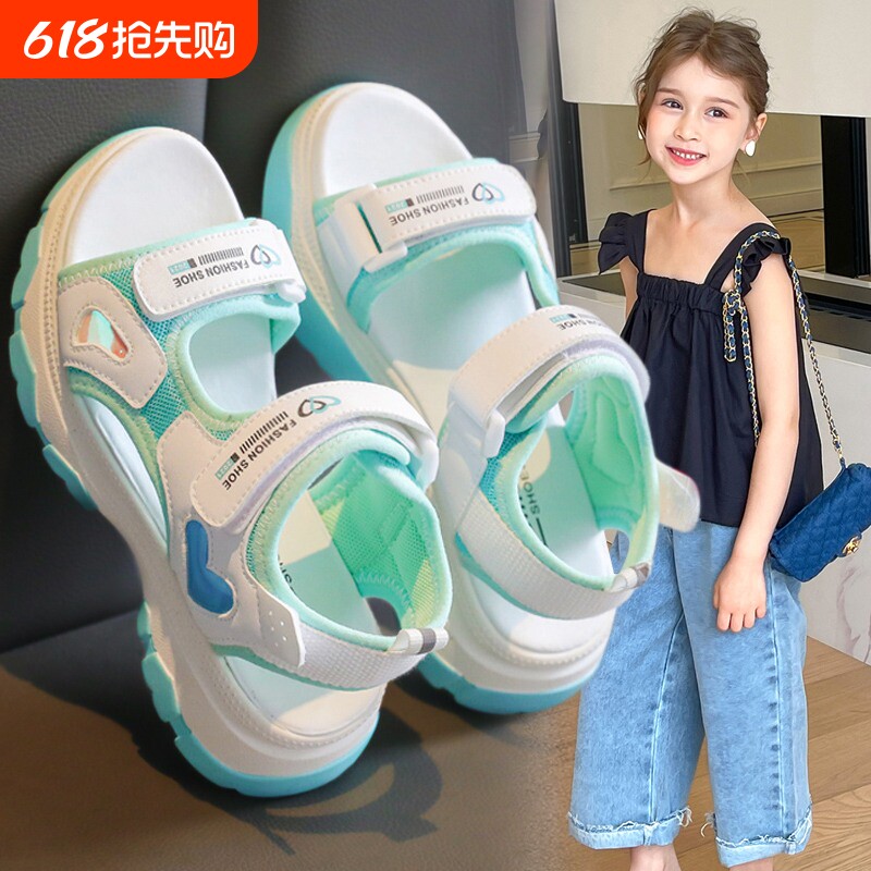 儿童凉鞋女童鞋夏季2026新款时尚公主鞋中大童女孩软底运动沙滩鞋