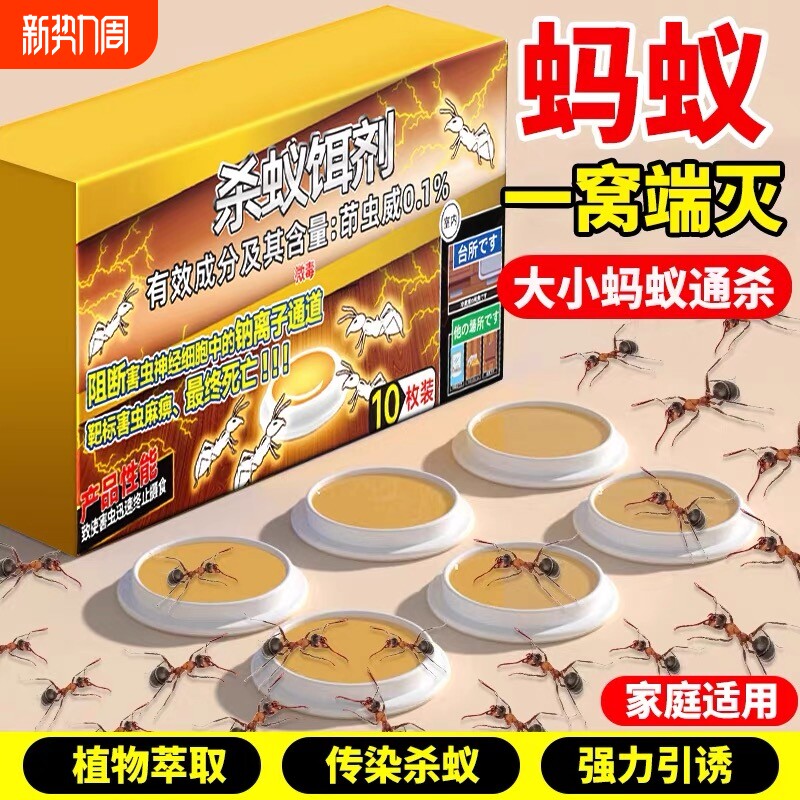 蚂蚁药家用全窝非无毒端杀白蚁灭蚁饵杀虫剂呋虫胺强效蟑螂虫卵