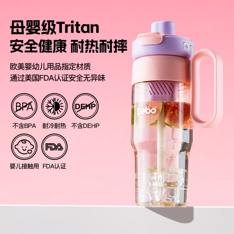 德铂高颜值水杯情侣杯大容量tritan材质夏日出行必备杯男女通用