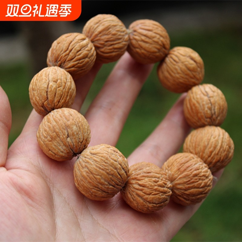 拉丝金丝猴头核桃佛珠菩提手串链深纹高桩手持把件盘文玩饰品土豪