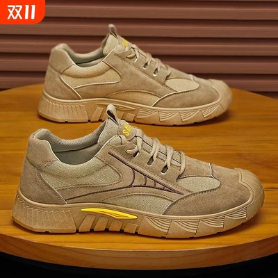 新款2025秋男鞋百搭潮流工装鞋日常防滑耐磨工地劳保鞋轻便休闲鞋