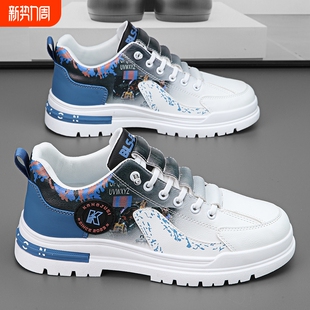 一脚蹬休闲板鞋 新款 男士 男鞋 薄款 款 增高运动潮牌潮鞋 白色 2025夏季