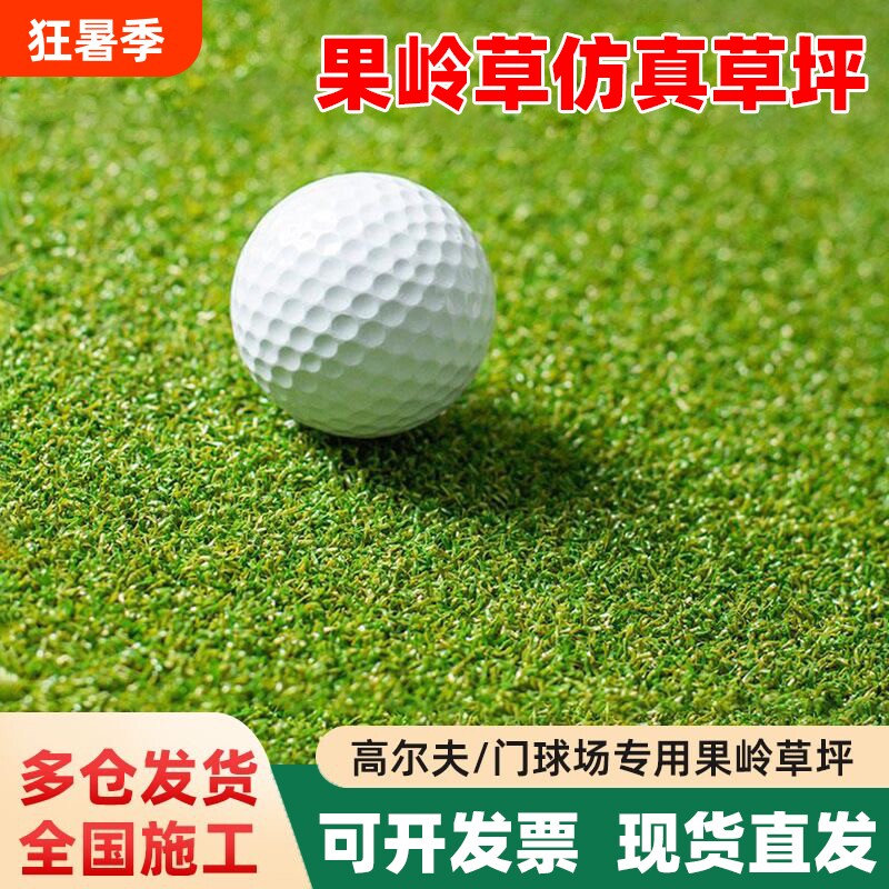 果岭草高尔夫门球场人工仿真草坪户外铺垫塑料曲丝假草皮地毯隔热