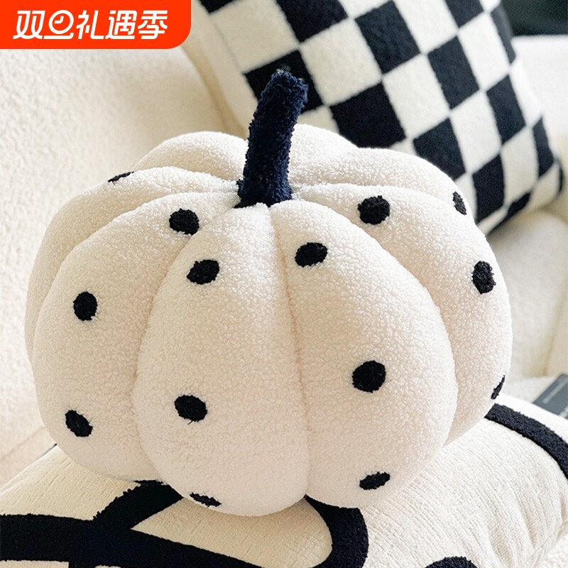 法式黑白南瓜方格ins风高级抱枕沙发靠枕样飘窗靠垫抱枕套含芯