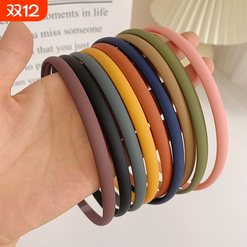 简约发箍韩国女头箍洗脸用发夹压发防滑0.8cm细款磨砂发捆百搭