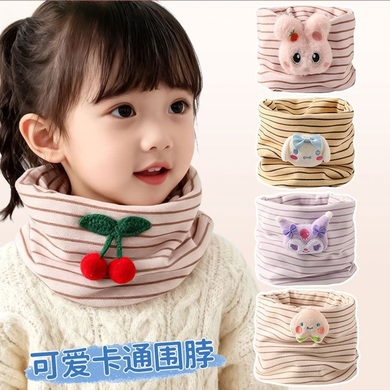 儿童围脖秋冬季挂耳面罩宝宝围巾女孩脖套保暖护颈女童防风口罩潮