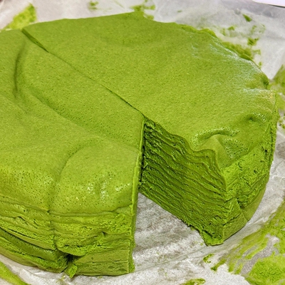 低糖轻负担绵密顺滑抹茶千层奶油蛋糕手作甜品代餐下午茶点心糕点