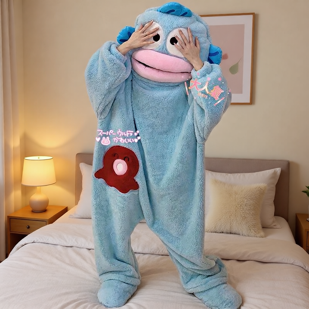 小丑鱼连体睡衣女大嘴鱼搞怪睡袍