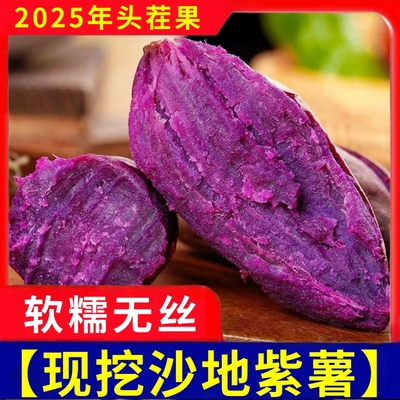 现挖现发紫薯新鲜地瓜紫心蜜薯沙地小番薯山芋农家自种蔬当季红薯