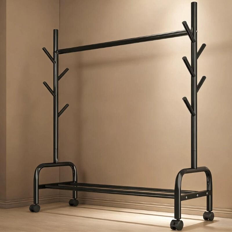 简易晾衣架落地卧室家用挂衣架室内晾衣杆衣帽架晒衣架阳台宿舍