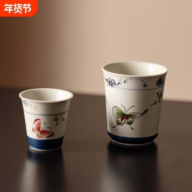 青花火石红茶杯陶瓷家用品茗杯景德镇复古功夫茶具主人杯高档轻奢,餐饮具,茶杯,淘宝优惠券,粉丝福利购,淘宝优惠卷