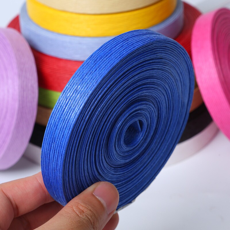 宽12股彩色纸藤编织绳纸绳DIY手工制作材料编筐篮子纸排绳牛皮纸