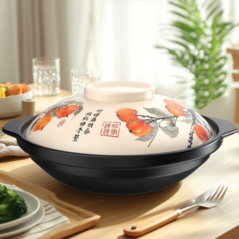 康舒砂锅耐高温炖锅万事如意浅锅煲仔饭砂锅家用燃气灶砂锅煲汤煲