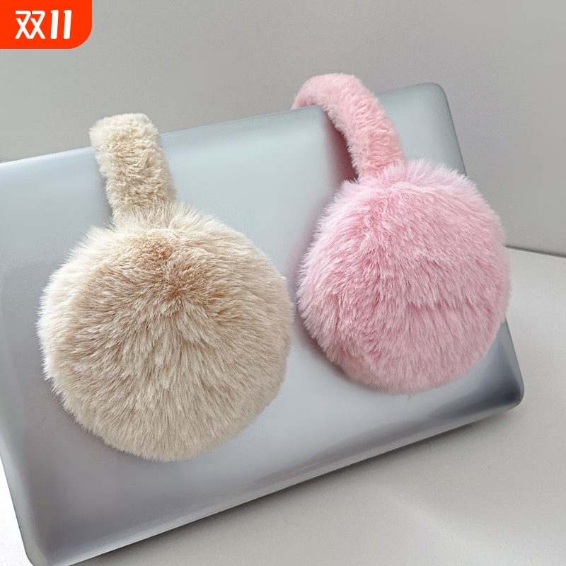 冬季耳暖护耳罩女加大耳包可折叠记忆骨架仿兔毛防寒毛绒保暖耳罩