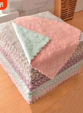 wooki厨房家用清洁抹布吸水加厚加大不掉毛柔软家务清洁布百洁布