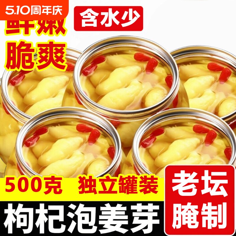 淄博枸杞泡姜芽泡菜嫩姜芽新鲜酸甜开胃腌制泡菜糖醋姜嫩生姜姜片