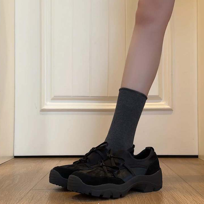 真皮厚底老爹鞋女2025新款秋季百搭休闲运动鞋小个子增高松糕单鞋