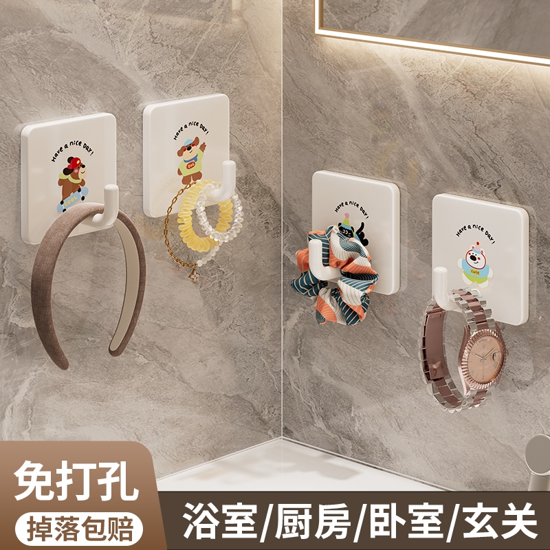 吸盘发箍收纳神器卫生间壁挂皮筋展示架发夹头绳发圈挂钩粘胶浴室