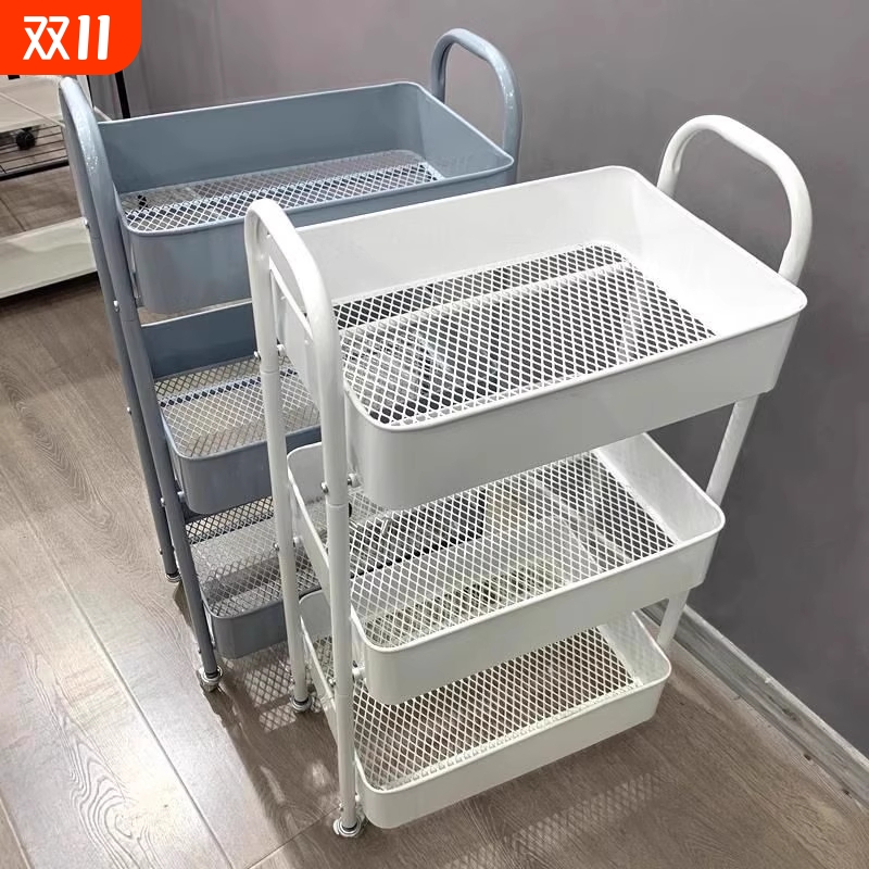 小推车收纳架置物架落地多层卧室卫生间婴儿用品厨房可移动零食架