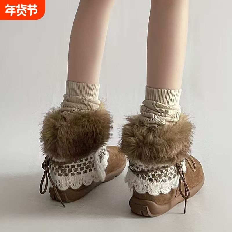 ivaj雪地靴女款2026冬季新款潮流时尚保暖百搭小个子厚底毛毛