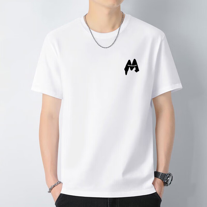 T宽松时尚短袖t恤男女情侣夏季休闲上衣0402黑色纯白白色蓝色氨