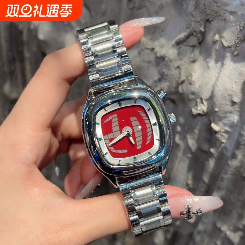 千禧年复古手表女数字动态高级感小众潮流非机械时尚情侣石英手表